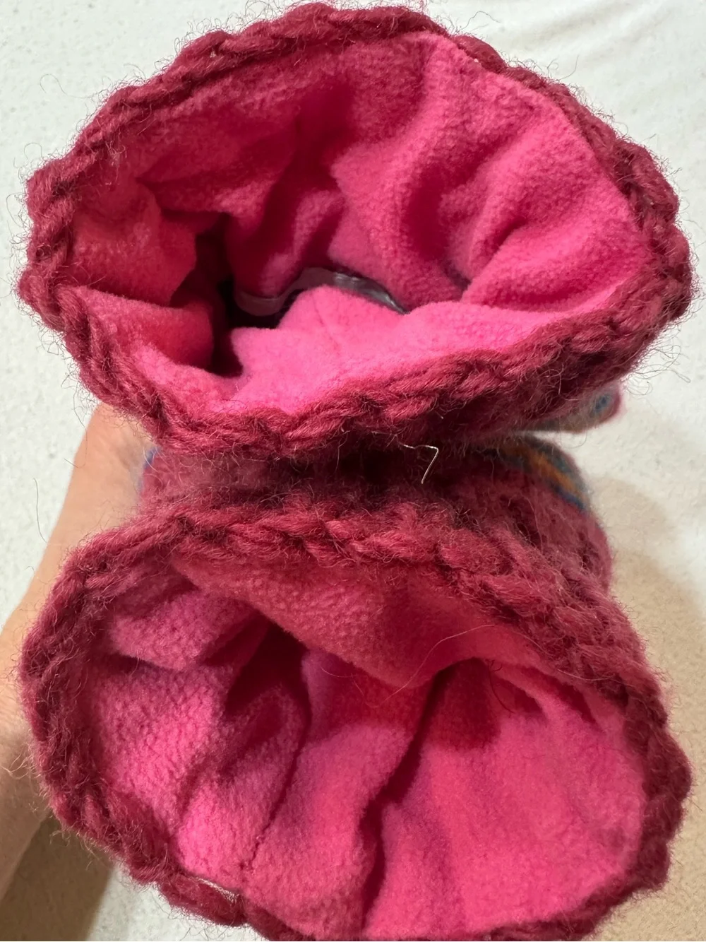 Women’s Boho Warm Wool Colorful Mitten Gloves